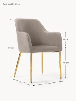 Silla Con Resposabrazos En Terciopelo Ava