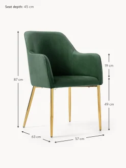 Silla Con Resposabrazos En Terciopelo Ava