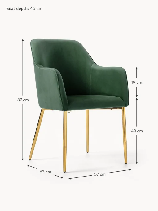 Silla Con Resposabrazos En Terciopelo Ava