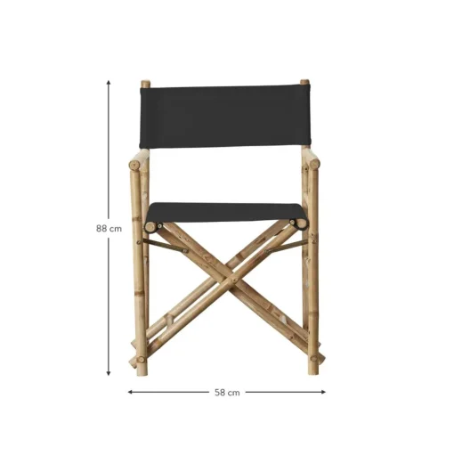 Silla De Bambu Para Exterior Con Cojin De Asiento Mandisa