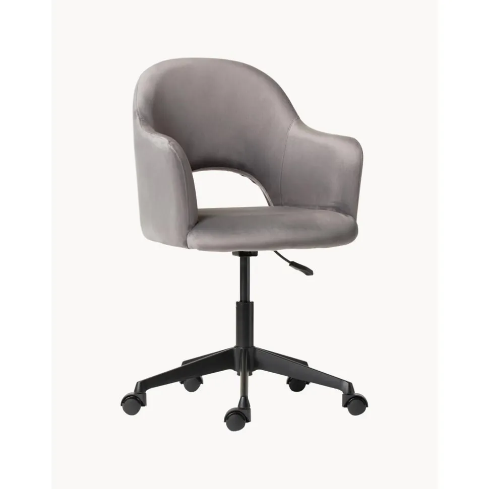 Silla De Oficina Con Reposabrazos De Terciopelo Rachel, Altura Regulable