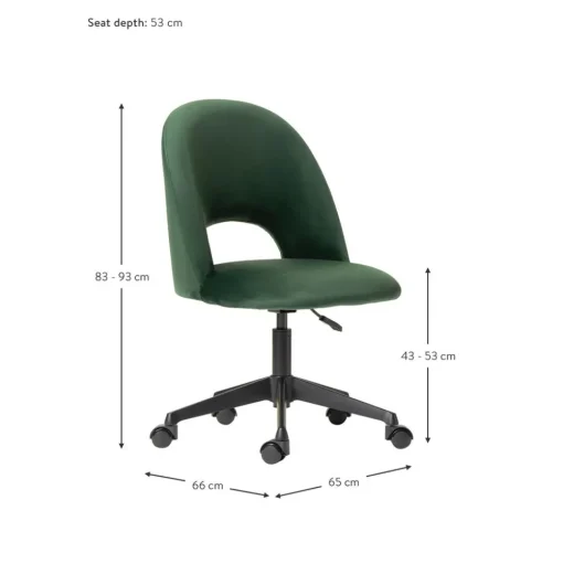 Silla De Oficina De Terciopelo Rachel, Altura Regulable