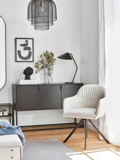 Silla Giratoria Con Reposabrazos Tapizada Lola