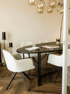 Silla Giratoria Con Reposabrazos Tapizada Lola