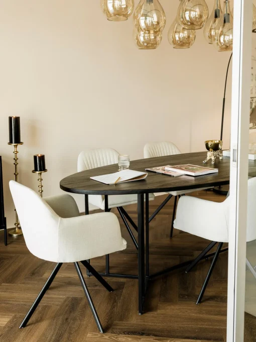 Silla Giratoria Con Reposabrazos Tapizada Lola