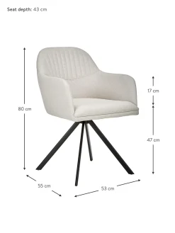 Silla Giratoria Con Reposabrazos Tapizada Lola