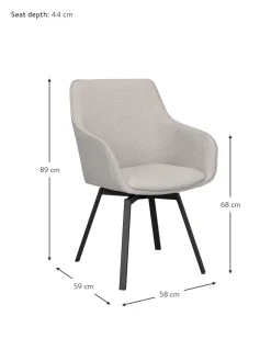 Silla Tapizada Con Reposabrazos Giratoria Alison