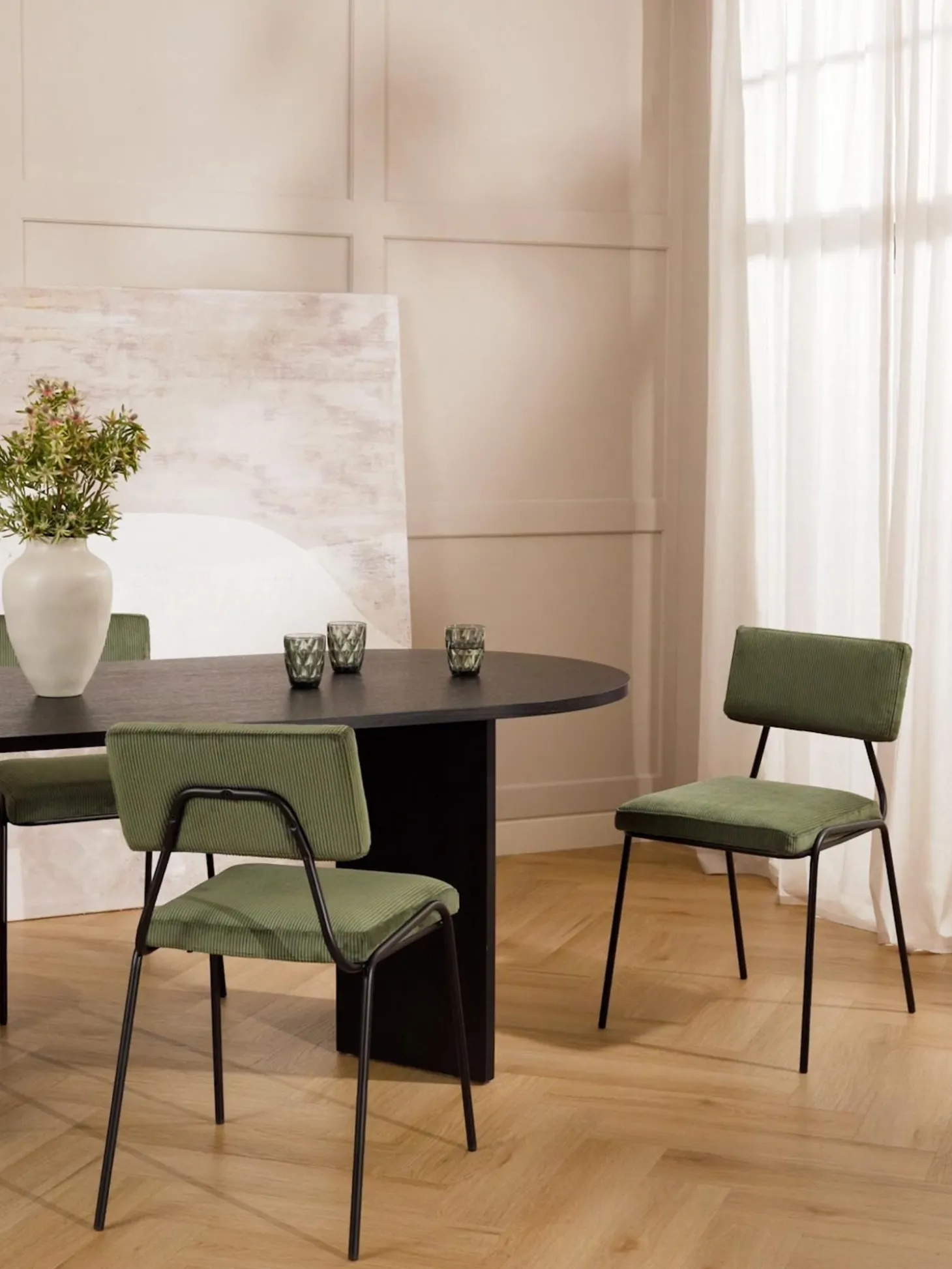 Silla Tapizada En Pana Mats, 2 Uds.