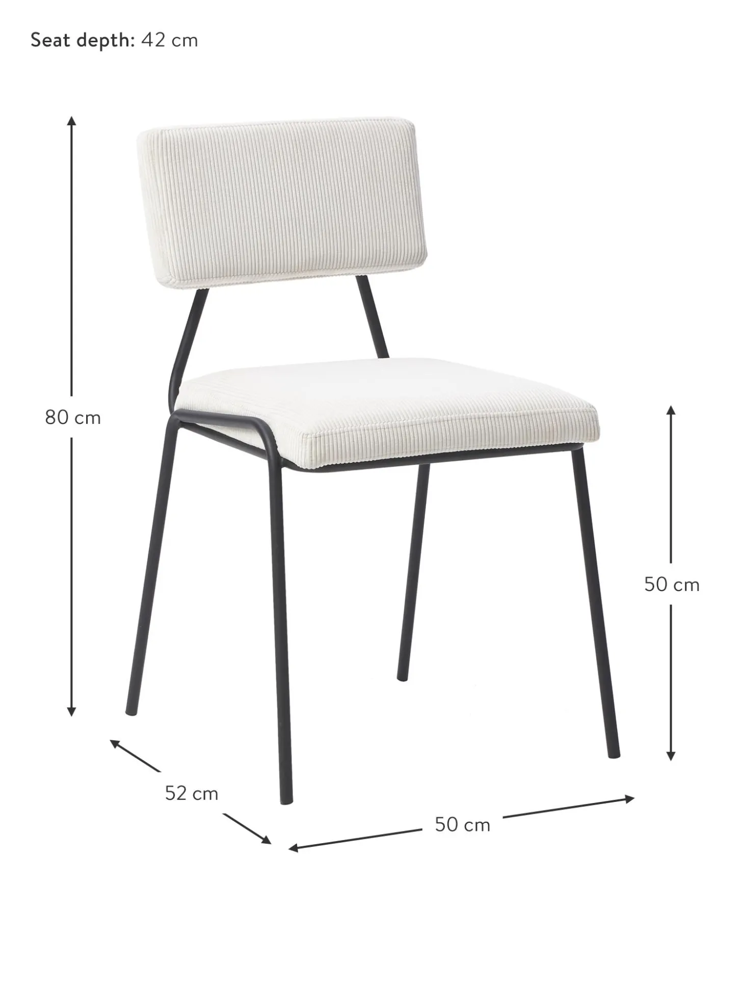 Silla Tapizada En Pana Mats, 2 Uds.