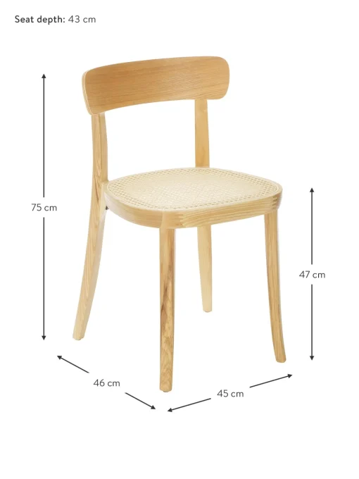 Sillas De Madera Con Tejido Vienes Richie, 2 Uds.