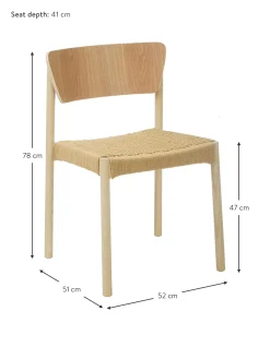 Sillas De Madera Y Ratan Danny, 2 Uds.