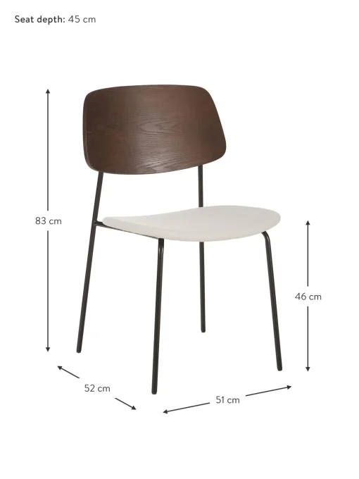 Sillas Tapizadas Con Asiento Tapizado Nadja, 2 Uds.