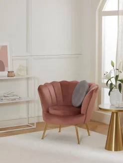 Sillon Coctel De Terciopelo Oyster