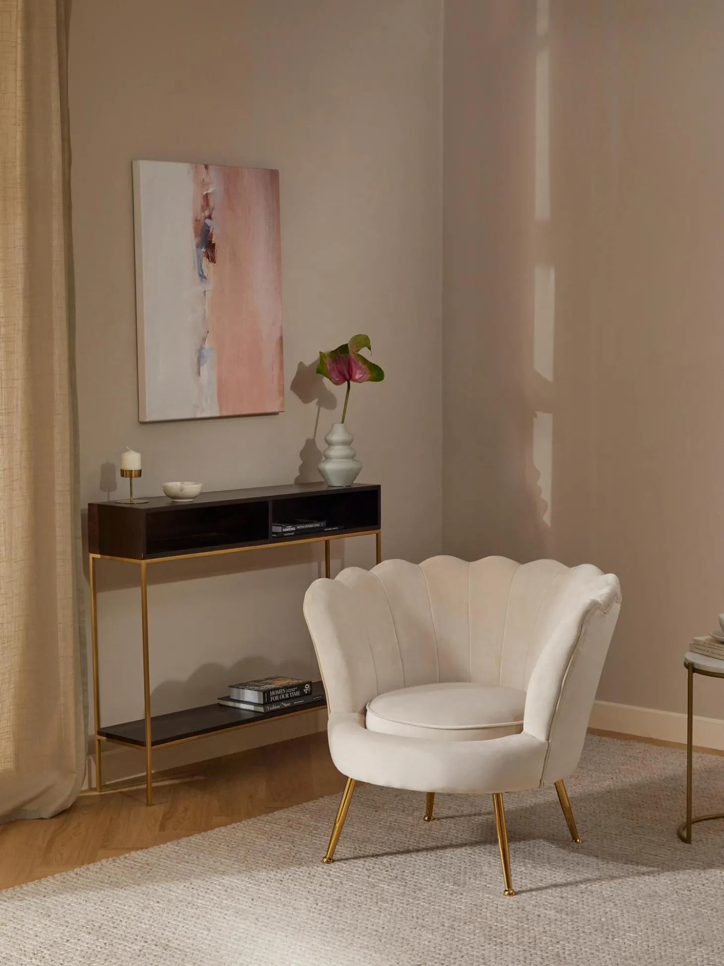 Sillon Coctel De Terciopelo Oyster