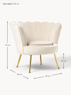 Sillon Coctel De Terciopelo Oyster