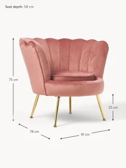 Sillon Coctel De Terciopelo Oyster