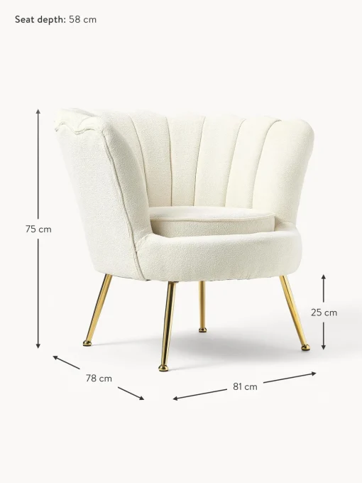 Sillon Coctel En Tejido Boucle Oyster