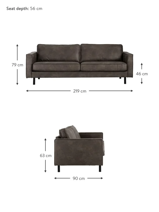 Sofa De Cuero Reciclado Hunter (3 Plazas)