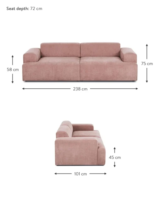 Sofa De Pana Melva (3 Plazas)
