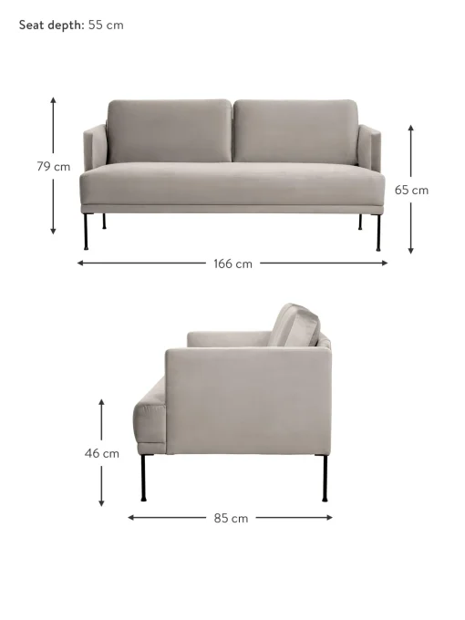 Sofa De Terciopelo Fluente (2 Plazas)