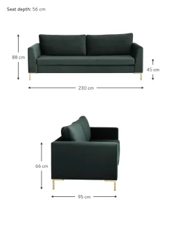 Sofa De Terciopelo Luna (3 Plazas)