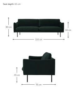 Sofa De Terciopelo Moby (3 Plazas)
