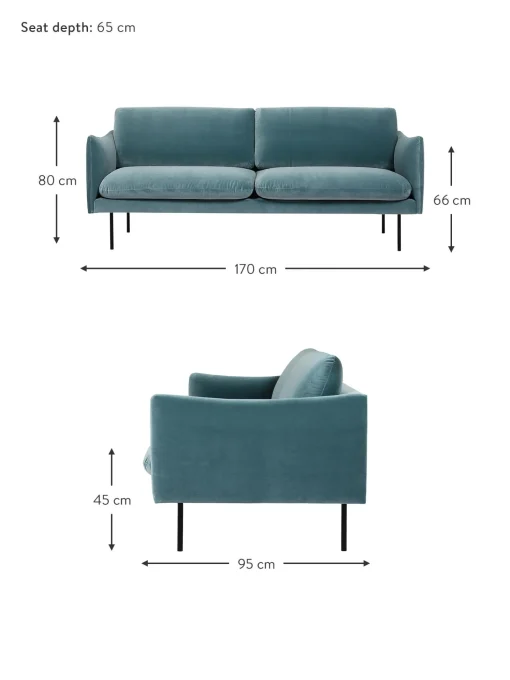 Sofa De Terciopelo Moby (2 Plazas)