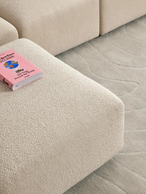 Sofa Modular Boucle Lena (4 Plazas), Con Reposapies