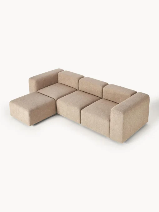 Sofa Modular Boucle Lena (4 Plazas), Con Reposapies