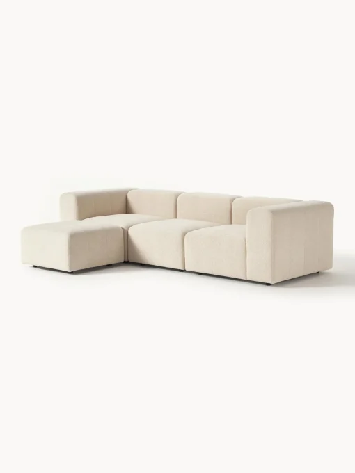 Sofa Modular Boucle Lena (4 Plazas), Con Reposapies