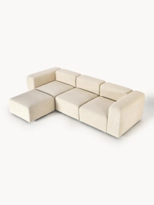Sofa Modular Boucle Lena (4 Plazas), Con Reposapies