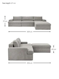 Sofa Modular Con Reposapies Russell (4 Plazas), Desenfundable