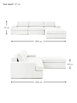 Sofa Modular Con Reposapies Russell (4 Plazas), Desenfundable