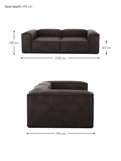 Sofa Modular De Cuero Reciclado Lennon (3 Plazas)