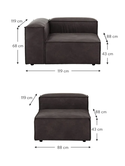 Sofa Modular De Cuero Reciclado Lennon (4 Plazas)