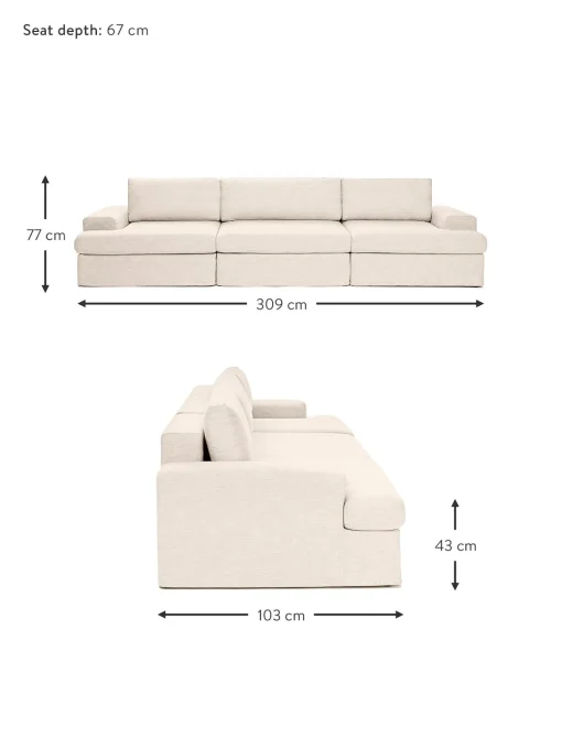 Sofa Modular Russell (4 Plazas), Desenfundable