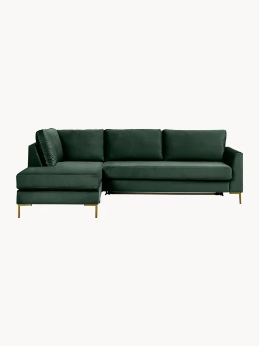 Sofa Rinconera Cama De Terciopelo Luna (3 Plazas), Con Colchon