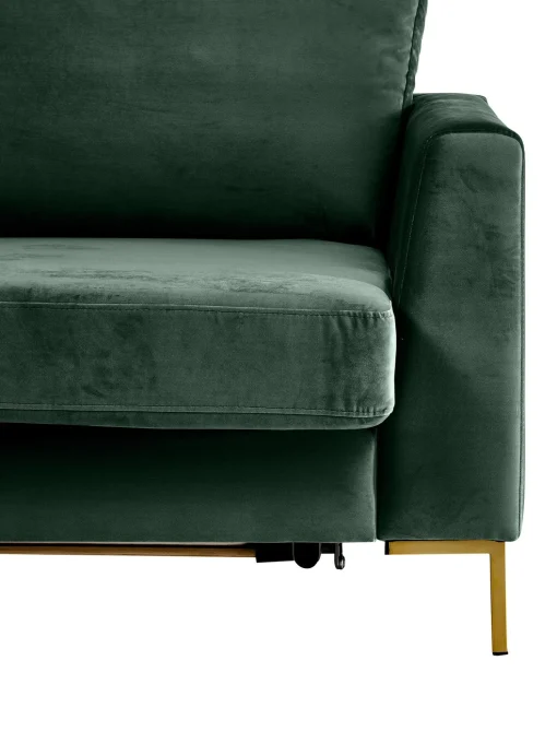 Sofa Rinconera Cama De Terciopelo Luna (3 Plazas), Con Colchon