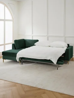 Sofa Rinconera Cama De Terciopelo Luna (3 Plazas), Con Colchon