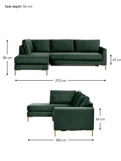 Sofa Rinconera Cama De Terciopelo Luna (3 Plazas), Con Colchon