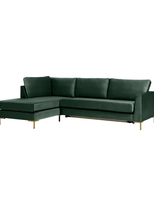 Sofa Rinconera Cama De Terciopelo Luna (3 Plazas), Con Colchon