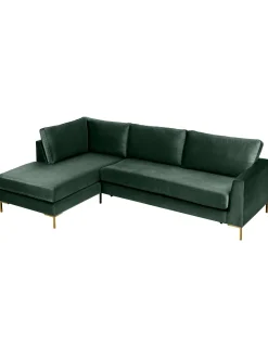 Sofa Rinconera Cama De Terciopelo Luna (3 Plazas), Con Colchon