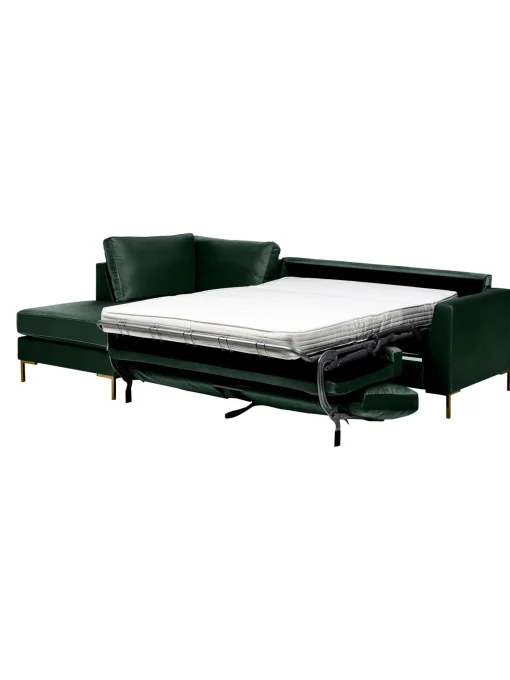 Sofa Rinconera Cama De Terciopelo Luna (3 Plazas), Con Colchon