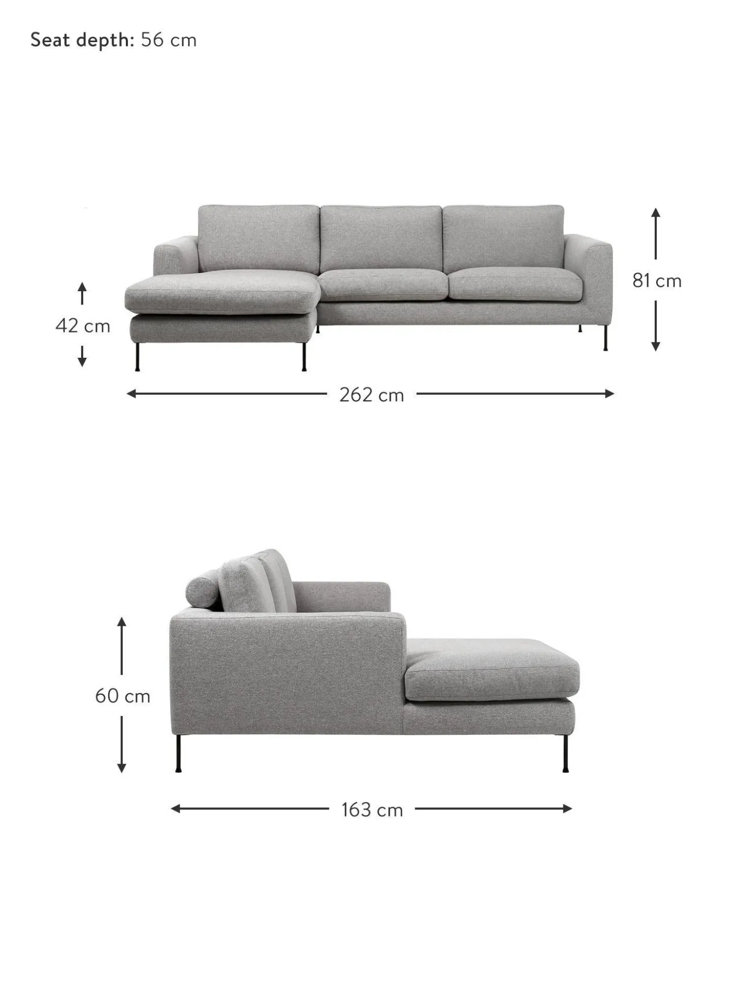 Sofa Rinconera Cucita (3 Plazas)