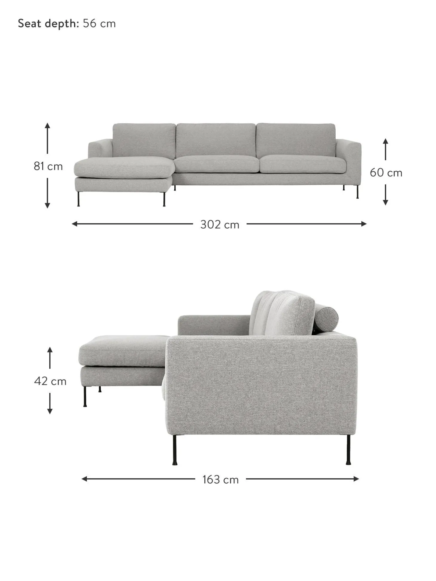 Sofa Rinconera Cucita (4 Plazas)