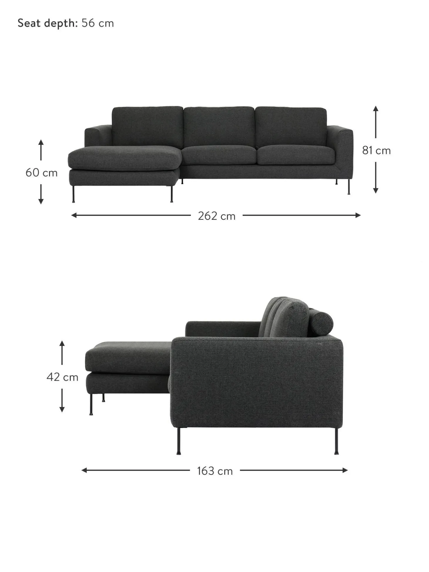 Sofa Rinconera Cucita (3 Plazas)