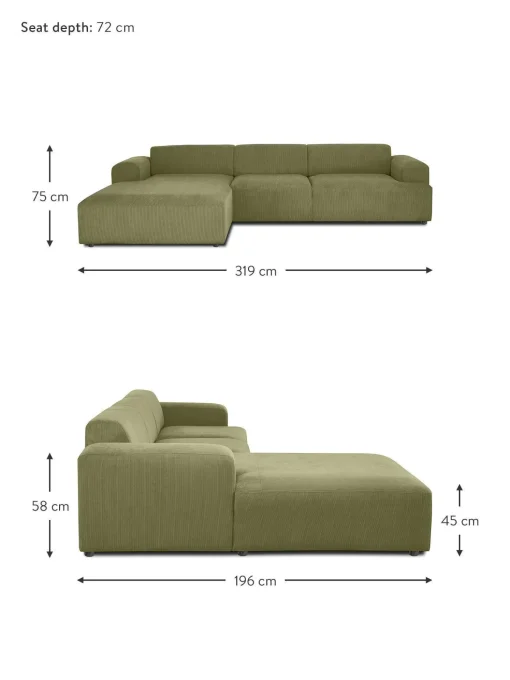 Sofa Rinconera De Pana Melva (4 Plazas)