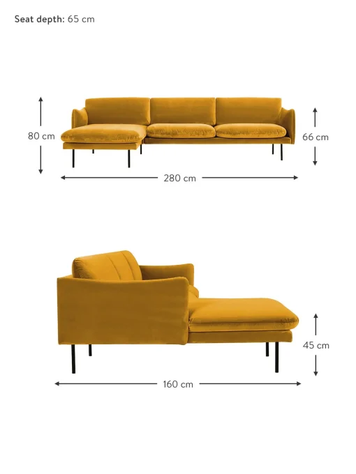 Sofa Rinconera De Terciopelo Moby