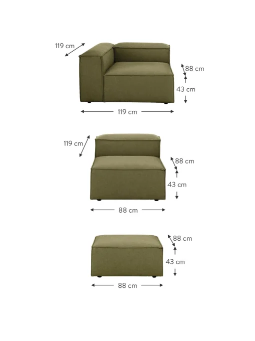 Sofa Rinconera Modular Con Reposapies Lennon (4 Plazas)
