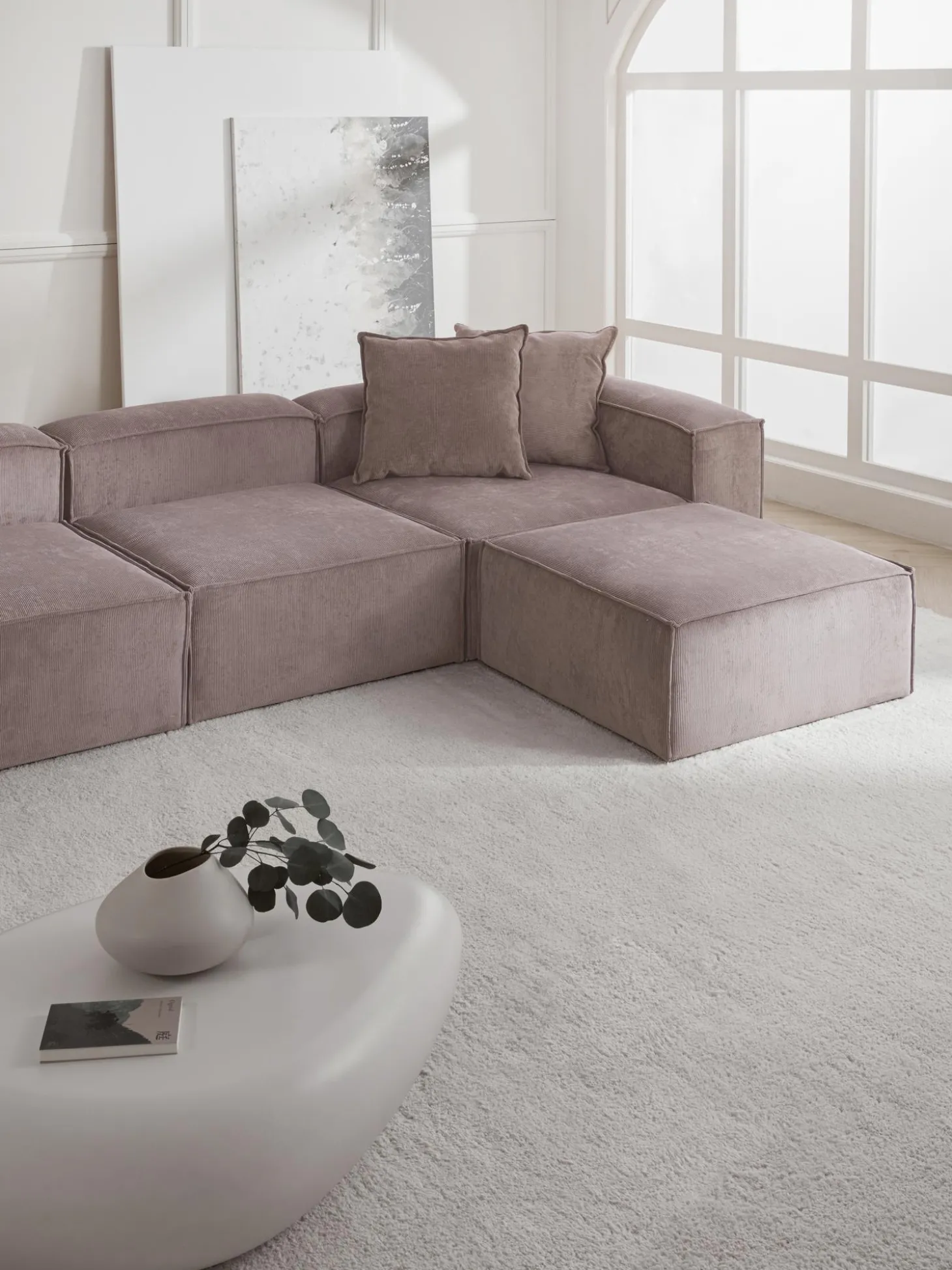 Sofa Rinconera Modular De Pana Lennon (4 Plazas)